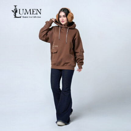 هودی کلاه دار فری سایز کد 1206 کالکشن پوشاک زنانه لومِن(Lumen)
