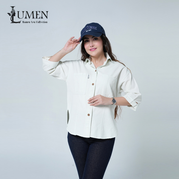 IMG_6910 شومیز کتان تک فری سایز کد 1194 کالکشن پوشاک زنانه لومِن(Lumen)