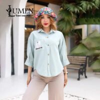 شومیز باکسی لینن پنبه کد 1348 تولیدی لومن (پک 8 عددی عمده)