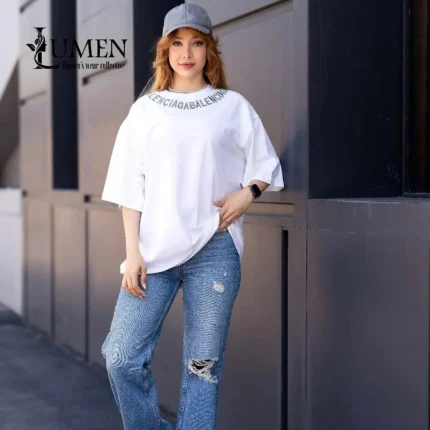 تیشرت پنبه گلوبال لانگ قواره‌دار کد ۲۱ (پک ۶ رنگ ثابت) تولیدی لومن