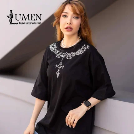 تیشرت پنبه گلوبال لانگ قواره‌دار کد ۱۵ (پک ۶ رنگ ثابت) تولیدی لومن