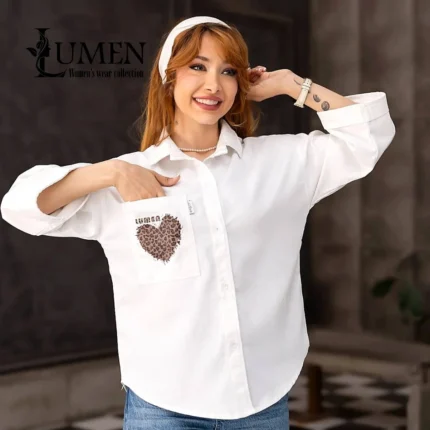 شومیز پوپلین قلبی کد ۱۳۱۳ لومن