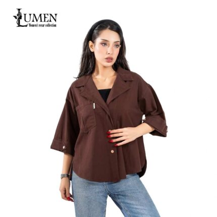 شومیز قواره باکسی لینن پنبه کد ۱۳۸۵ پک ۸ رنگ تولیدی لومن