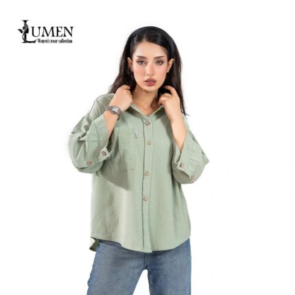 شومیز قواره باکسی لینن پنبه کد ۱۳۶۳ پک ۶ رنگ تولیدی لومن